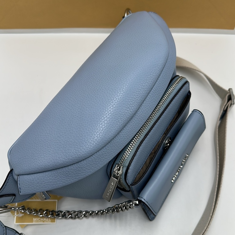 Michael Kors Maisie Large Pebbled Leather 2-in-1 Sling Pack Fanny Belt Waist NWT - Picture 7 of 15